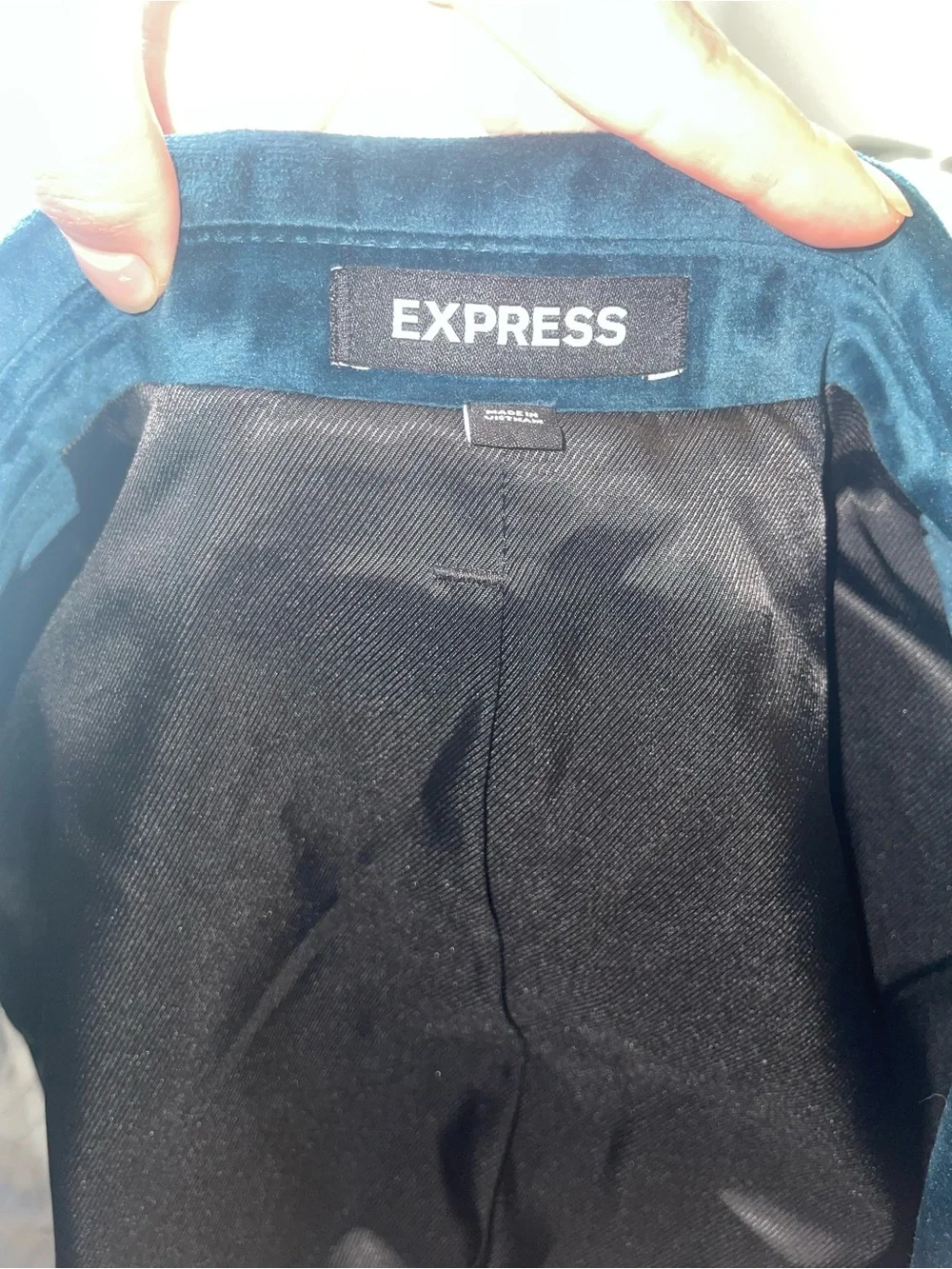 Express Teal Velvet Single-Button Blazer/Tux